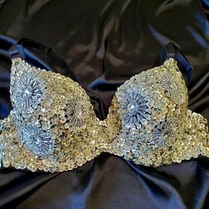 Sequined Bejeweled Bra